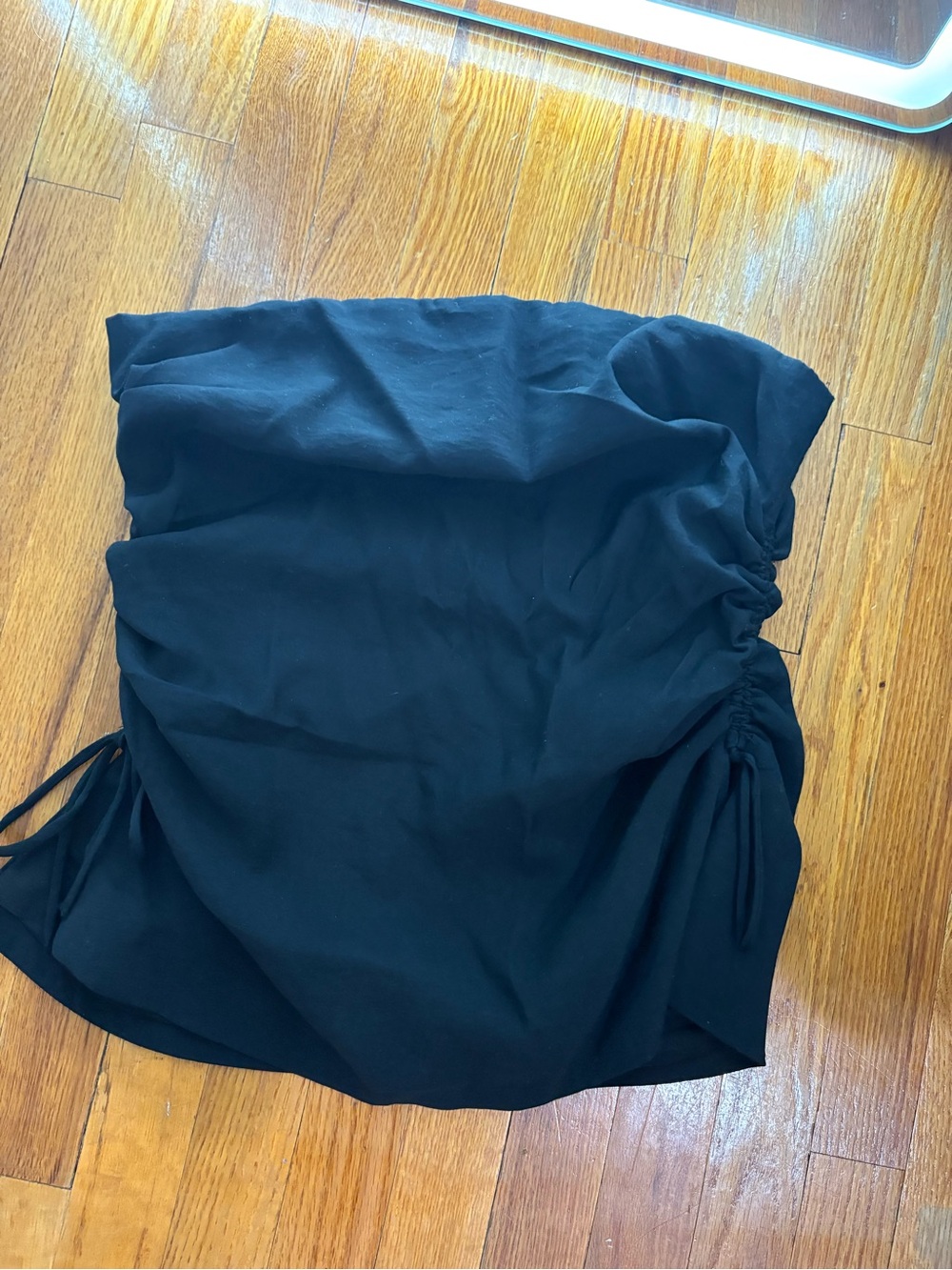 Zara Black Strapless Ruched Side Mini Dress